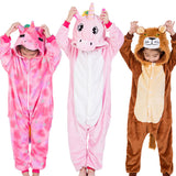 Kid Baby Girl Cartoon Animal One-piece Coral Velvet Thickened Pajamas