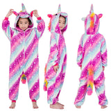 Kid Baby Girl Cartoon Animal One-piece Coral Velvet Thickened Pajamas