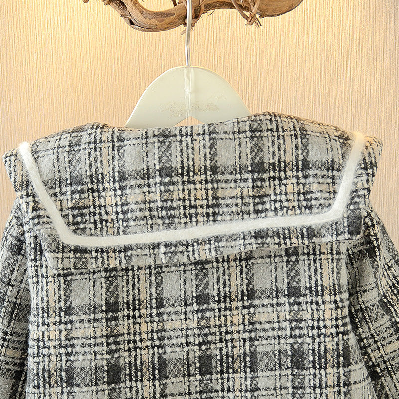Girls Woolen Coat Woolen Coat Mid-length Thickening Jackets