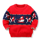 Kid Girl Boy Santa Pullover Soft Double Layer Christmas Sweater