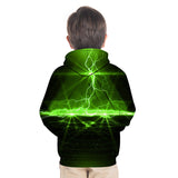 Kid Boy 3D Lightning Print Loose Hooide