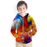 Kid Boy 3D Color Painting Print Hoodie Pullover