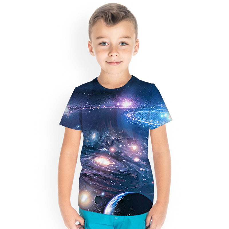 Kid Boy Gril Short Sleeve Casual Fashion Loose 3D T-shirts
