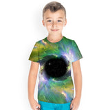 Kid Boy Girl Round Collar Summer Dazzling Sky 3D Visual Printing T-shirt