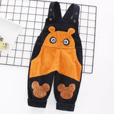 Kid Baby Boy Girl Strap Corduroy Loose Spring Winter Pants