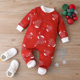 Christmas Baby Autumn Winter Wrapped Long Sleeve Creeper Rompers