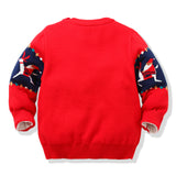 Kid Baby Girl Sleigh Santa Pullover Soft Double Layer Sweater