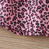 Kid Baby Girls Suit Autumn Leopard Print Letter Long Sleeve 2 Pcs Sets