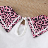 Kid Baby Girls Suit Autumn Leopard Print Letter Long Sleeve 2 Pcs Sets