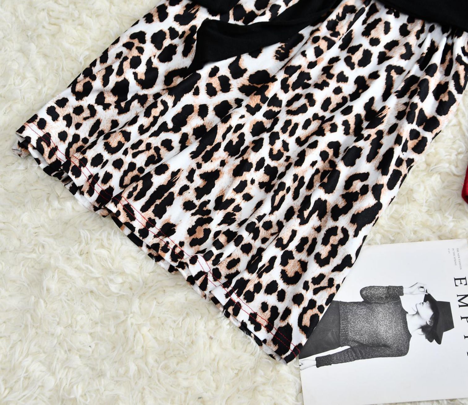 Family Matching Leopard Print Lace Parent-child Midi Dress