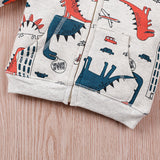 Baby Boy Cartoon Dinosaur Print 2 Pcs