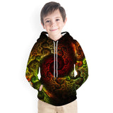 Kid Boy Color Vortex Printing 3D Fashion Hoodie