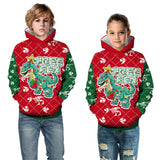 Kid Boy Christmas 3D Glitch Digital Printing Fashion Casual Hoodie