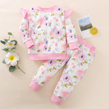 Baby Girl Suit Autumn Long Sleeve Floral 2 Pcs Sets