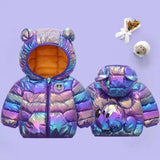 Baby Coat Boys Winter Jackets Fashion Bright Hooded Snowsuit 1-5Y