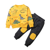 Kid Baby Boy Autumn Khaki Suit Sets 2 Pcs