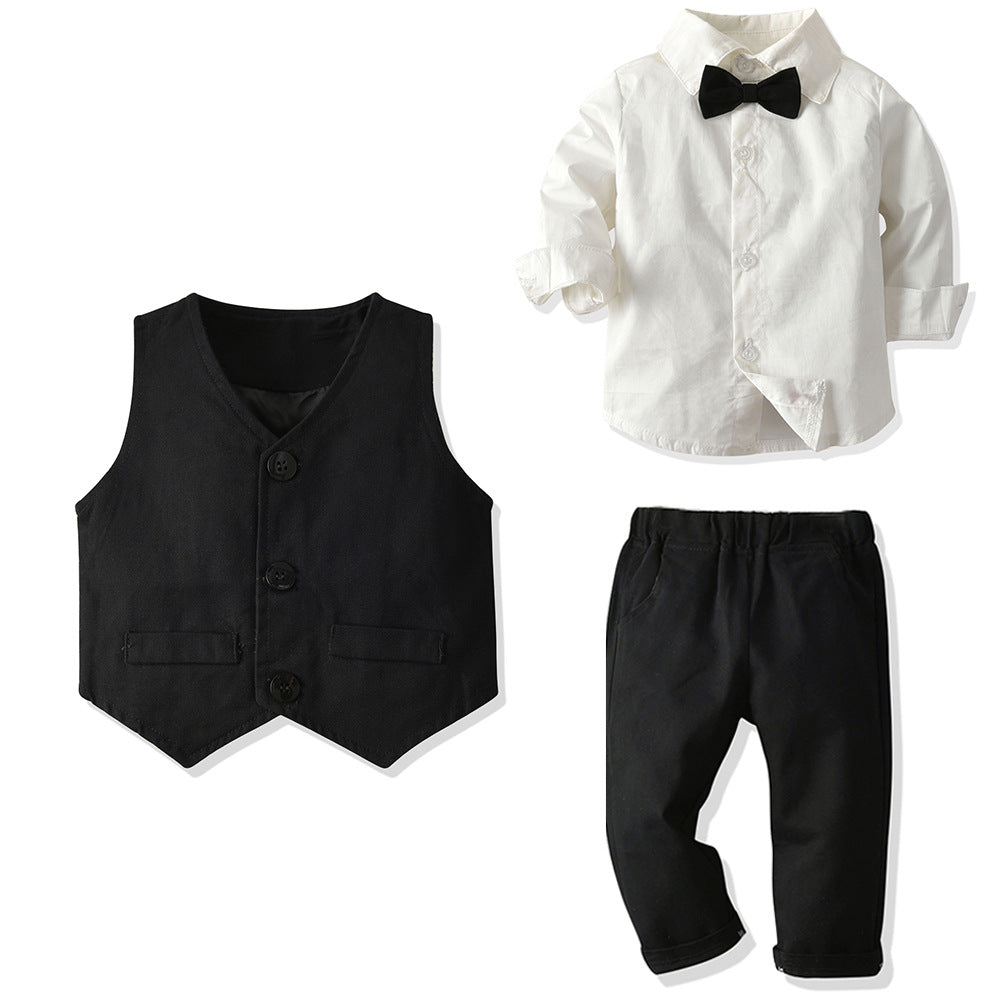Baby Boy Bow Tie Vest 3 Pcs Formal Set Suits