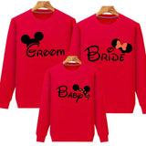 Family Matching Parent-Child Long Sleeved Minnie Mouse Thickening Hoodie