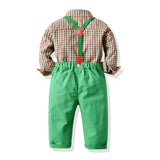 Baby Boy Set suits Long-sleeved Plaid Christmas 2 Pcs