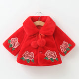 Baby Girl Autumn Winter Hair Cape Retro Flower Coats