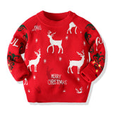 Kid Baby Boy Full Jacquard Soft Double Layer Christmas Sweaters