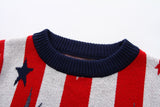 Kid Boy Stripe Star Elk Soft Double Layer Christmas Sweater