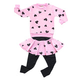 Kid Baby Girl Valentine's Day Pink Love 2 Pcs Sets