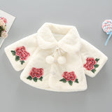 Baby Girl Autumn Winter Hair Cape Retro Flower Coats