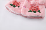 Baby Girl Autumn Winter Hair Cape Retro Flower Coats