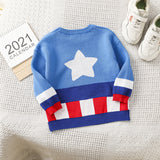Kid Baby Boy Ins Captain Pitching Cartoon Sweater
