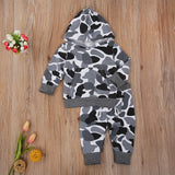 Spring Toddler Kids Boys Camouflage Tracksuit Pullover Tops+Bottoms Sportwear 2 Pcs