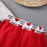 Baby Girl Valentine's Day Hot Seller Bowknot Heart-printed 3 Pcs Sets