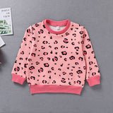 Kid Girl Leopard Print Plus Velvet Long-sleeved Sweatshirt