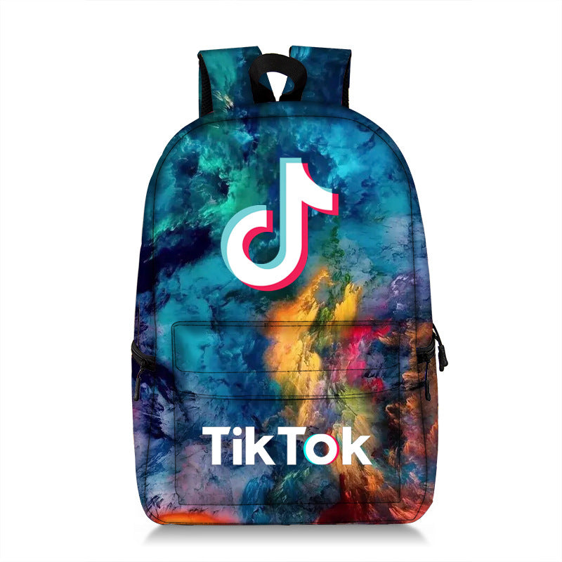 Kid Student Backpack Large Capacity Polyester Fashion Tiktok Print Bag
