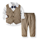Baby Boy Set Long Sleeve Gentleman Formal 3 Pcs Suits