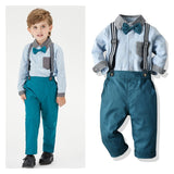 Long-sleeved Suspenders Baby Boy 2 pcs Set Formal Suits