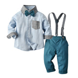 Long-sleeved Suspenders Baby Boy 2 pcs Set Formal Suits