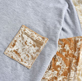 Family Matching Stitching Velvet Top Parent-child Shirts