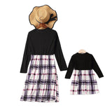 Family Matching Parent-child Autumn Fashion Plaid Long Dresses