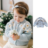 Kid Baby Girl Wool Cardigan Ins Embroidered Sweater