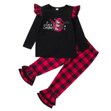 Kid Girl Winter Spring Letter Print Casual Long Sleeve Suits 2 Pcs Sets