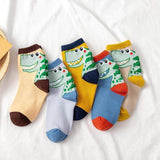 Baby / Toddler / Kid Cute Boys Cartoon Dinosaur Middle Socks 5 Packs