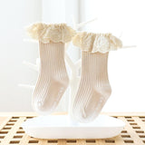 Baby Girl Solid Hollow Out Ruffled Socks