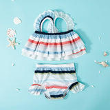 Kid Baby Girls Fashion Suspender Printed Swimsuit