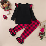 Kid Girl Winter Spring Letter Print Casual Long Sleeve Suits 2 Pcs Sets
