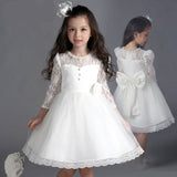 Kid Girl Princess Flower Performance Long Sleeve Wedding Dresses