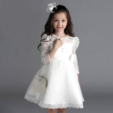 Kid Girl Princess Flower Performance Long Sleeve Wedding Dresses
