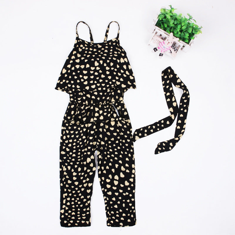 Kid Baby Girl Polka Dot Fake Summer Sleeve 2 Pcs Sets