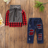 Kid Baby Boys /Girls Jeans Leggings Long Sleeve Sets 3 Pcs