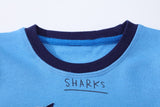 Boy Blue Shark Print Casual Sweatshirt